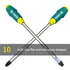 2-piece Green One 10-inch Phillips screwdriver and one 10-inch flathead screwdriver  Impact-Resistant Magnetic Screwdriver with Through-Tang Shaft — Chrome Vanadium Steel Bit, Ergonomic Non-Slip Handle — Ideal for Automotive Repair, Machinery Maintenance,