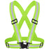 Green Adjustable Reflective Safety Vest - High Visibility Elastic Straps for Night Running, Cycling & Construction, Lightweight Polyester Reflective Harness for Adults 