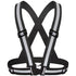 Black Adjustable Reflective Safety Vest - High Visibility Elastic Straps for Night Running, Cycling & Construction, Lightweight Polyester Reflective Harness for Adults 