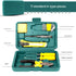 Green 11 Piece Set -Multi-Purpose Home & Car Tool Kit -  Durable Blow-Molded Case, Utility Knife, Tape Measure, Pliers, Hammer, Screwdrivers, Allen Keys - Compact Emergency Repair Set for DIY and Auto Maintenance