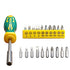 Green and Yellow 11-Piece Magnetic Screwdriver Bit Set - Chrome Vanadium Steel Bits, Ergonomic Handle, 7mm Hex Shank - Multi-Purpose DIY Tool Kit for Home, Auto Repair, Electronics