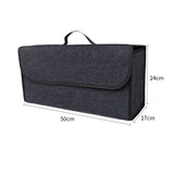 Dark gray Foldable Car Trunk Organizer - Durable Felt Storage Box with Magic Tape Closure, Portable Handle, Scratch Resistant, Space Saving Design for SUV, Sedan, Hatchback 