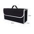 Black Foldable Car Trunk Organizer - Durable Felt Storage Box with Magic Tape Closure, Portable Handle, Scratch Resistant, Space Saving Design for SUV, Sedan, Hatchback 