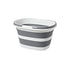 Grey Foldable Collapsible Bucket - 16L Portable Space Saving Basin for Laundry Cleaning Outdoor Use