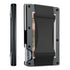 Dark grey Slim RFID Blocking Aluminum Card Holder - Metal Wallet with Cash Strap Minimalist Card Case