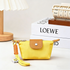 Yellow Mini Nylon Coin Purse with Wrist Strap - Compact Zipper Key Holder Pouch for Cards Lipstick and Earphones