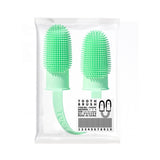 5-Pack Green Double Finger Pet Toothbrush - Soft TPR Dog Cat Dental Finger Brush Set