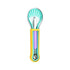 2-Piece Fruit Carving Tool Set Melon Baller Scoop Knife Stainless Steel(Yellow, blue and purple)