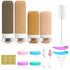 Silicone Travel Toiletry Bottles Set Leakproof Squeeze Containers with Case(04)