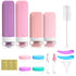 Silicone Travel Toiletry Bottles Set Leakproof Squeeze Containers with Case(05)