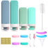 Silicone Travel Toiletry Bottles Set Leakproof Squeeze Containers with Case(06)