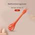 Red  2-Piece 3-in-1 Multi-Functional Egg Whisk & Food Tongs Set