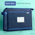 Dark blue Double Layer Mesh File Bag with Handle Large Capacity Student Subject Organizer