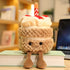 Khaki Cute Birthday Cake Plush Toy Strawberry Layered Cake Pillow Birthday Gift