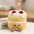 Light brown Cute Birthday Cake Plush Toy Strawberry Layered Cake Pillow Birthday Gift