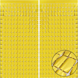 Gold 3D Shimmer Foil Fringe Square Cube Curtain (2 PCS) – 1m x 2m Self-Adhesive Metallic Backdrop for Birthdays, Weddings, and Party Wall Decor