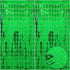 Green 3D Shimmer Foil Fringe Square Cube Curtain (2 PCS) – 1m x 2m Self-Adhesive Metallic Backdrop for Birthdays, Weddings, and Party Wall Decor