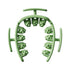 Green Multifunctional Ring Massage Roller with Detachable Handles - Dual Row 11 Wheel Manual Massager for Full Body Muscle Relief, 180 Degree Flexible Adjustable Width