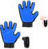 2PCS Black Blue Pet Grooming Spray Glove with Pink & Black Detachable Typec Mister - TPR Soft Deshedding & Massage Brush Glove for Cats and Dogs, Anti Static Spray to Reduce Flying Fur and Easy to Clean