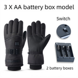 Winter 3 Level Intelligent Heated Gloves with Touchscreen Fingertip - Waterproof Thermal Gloves for Skiing & Outdoor Sports, 360° All-Finger + Hand's Back Large Heating Coverage (Battery Operated) 
