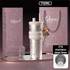 710ML Silver Luxury Gradient Textured Aurora Starry Night Insulated Travel Mug (Bow Pendant Gift Box) – 316 Stainless Steel Car Coffee Tumbler with Pop-Up Straw Dual Lid, Sinking Tea Infuser Ball and Cup Sleeve