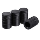 4-Pack Black Aluminum Car Tyre Valve Stem Caps – Heavy Duty Dustproof Air Valve Covers with Internal Anti-Seize Plastic Lining for Cars SUVs Trucks