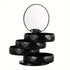 2-Pack 4-Tier Rotating Jewelry Organizer Box with Adjustable Mirror & Diamond Cut Design – Compact 360° Swivel Earring Stud Necklace Storage Box for Vanity Countertop, 10 x 10cm, Black