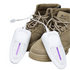 1 Pairs White Portable USB Shoe Dryer – Intelligent Constant Temp Boot Warmer Built-In Violet Light for Deodorising & 360° All-Round Cyclic Thermal Drying