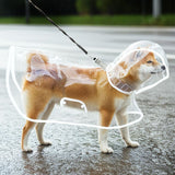 XL Size Waterproof EVA Transparent Dog Hooded Raincoat and Pet Full-Coverage Poncho with Adjustable Snaps & Hidden Leash Opening, Quick-Drying and Easy to Clean for Small Medium Large Dogs