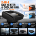 Black Portable Car Heater Fan with 360° Adjustable Base, Fast Defrost & Demister, Dual Mode Heat & Cooling Fan, Quiet Constant Tempe Dashboard Heater for Cars Winter Driving (12V / 150W)