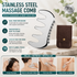 304 Stainless Steel Duoble-Sided Scalp Massage Comb & Gua Sha Relaxation Tool with Velvet Storage Bag – Head, Neck & Body Relaxation Massage Scraper