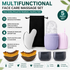 Multifunctional Skincare & Massage Kit with 80ml Purple Silicone Facial Ice Roller, Stainless Steel Heart-Shaped Gua Sha Board, 2 Pack Lymphatic Drainage Massage Brushes for Skin Cooling and Absorption Enhancing, Blood Circulation and Puffiness Reducing