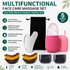Multifunctional Skincare & Massage Kit with 80ml Rose Red Silicone Facial Ice Roller, Stainless Steel Heart-Shaped Gua Sha Board, 2 Pack Lymphatic Drainage Massage Brushes for Skin Cooling and Absorption Enhancing, Blood Circulation and Puffiness Reducing