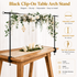 Black Iron Over Table Arch Display Stand with Fixed Clamps and Buckles for Balloons and Decorations, L 120-230cm & H 78-120cm Adjustable Wedding Party Table Rod Backdrop Frame for Birthday, Baby Showers and Celebrations