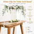 White Iron Over Table Arch Display Stand with Fixed Clamps and Buckles for Balloons and Decorations, L 120-230cm & H 78-120cm Adjustable Wedding Party Table Rod Backdrop Frame for Birthday, Baby Showers and Celebrations