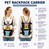 Yellow Purple Hands Free Adjustable Dog Carrier Backpack with 3-Point Support, Reserved Tail Opening and Wide Padded Straps - Chest & Back Dual Use, Breathable on Both Sides and Quick-release Safety Buckles for Walking Bike Travel Outdoor Use, M Size