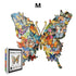 Enchanting Butterfly Wooden Jigsaw Puzzle for Adults - Creative Unique Shaped 3D Wooden Puzzle Wall Art, Parent-Child Educational DIY Craft Gift, M Size 118 Pieces 8.4 x 8.3"