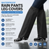 Black Waterproof Rain Leg Covers and Long Half Rain Pants, Quick Pull-On with Adjustable Elastic Top & Snap Closure Cuffs – Lightweight & Reusable, Windproof & Mudproof for Commuting, Cycling, Garden and Outdoor Activities (1 Pair 3XL)
