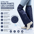 Navy Blue Waterproof Rain Leg Covers and Long Half Rain Pants, Quick Pull-On with Adjustable Elastic Top & Snap Closure Cuffs – Lightweight & Reusable, Windproof & Mudproof for Commuting, Cycling, Garden and Outdoor Activities (1 Pair 3XL)