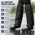 Black Waterproof Rain Leg Covers and Long Half Rain Pants, Quick Pull-On with Adjustable Elastic Top & Snap Closure Cuffs – Lightweight & Reusable, Windproof & Mudproof for Commuting, Cycling, Garden and Outdoor Activities (1 Pair 4XL)
