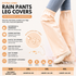 Beige Waterproof Rain Leg Covers and Long Half Rain Pants, Quick Pull-On with Adjustable Elastic Top & Snap Closure Cuffs – Lightweight & Reusable, Windproof & Mudproof for Commuting, Cycling, Garden and Outdoor Activities (1 Pair 4XL)