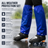 Royal Blue Waterproof Windproof Cycling Shoe Covers & Long Half Rain Pants Set – 2 Pairs Nonslip Reflective Half Toe Shoe Covers and 1 Pair Quick Pull-On Adjustable Leg Covers 4XL for Commuting, Hiking and Outdoor Riding