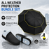 Black Compact 3-Fold Automatic Golf Umbrella (Dia 42 Inch) + Waterproof Thermal Half Shoe Covers (L Size) with Anti Slip Elastic Strap– Windproof & Stainproof Full Body Rain Protection Kit for Golf, Cycling and Outdoor Activities