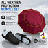 Wine Red Compact 3-Fold Automatic Golf Umbrella (Dia 42 Inch) + Waterproof Thermal Half Shoe Covers (S Size) with Anti Slip Elastic Strap– Windproof & Stainproof Full Body Rain Protection Kit for Golf, Cycling and Outdoor Activities