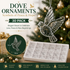 Crystal Flat Dove Christmas Ornament Set (30 PCS) – Elegant Peace Dove Hanging Pendant, Wedding Party Window Display Decor and Holiday Tree Accessories