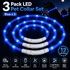 3PCS Blue USB Rechargeable LED Pet Collar Set – 70cm Cuttable Silicone Glow Dog Collar with 12 LED Beads, 3 Flash Modes and Secure Buckle Design, Night Safety Glow Necklace for Dogs and Cats Walking