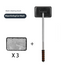 Black Telescopic Car Windshield Cleaning Brush with 3 Replacement Microfiber- Aluminium Alloy Extendable Handle, 180° Rotatable Microfibre Head, Anti-Fog & Streak-Free Glass Wiper for Car & Home Use, Soft Grip Foam Handle