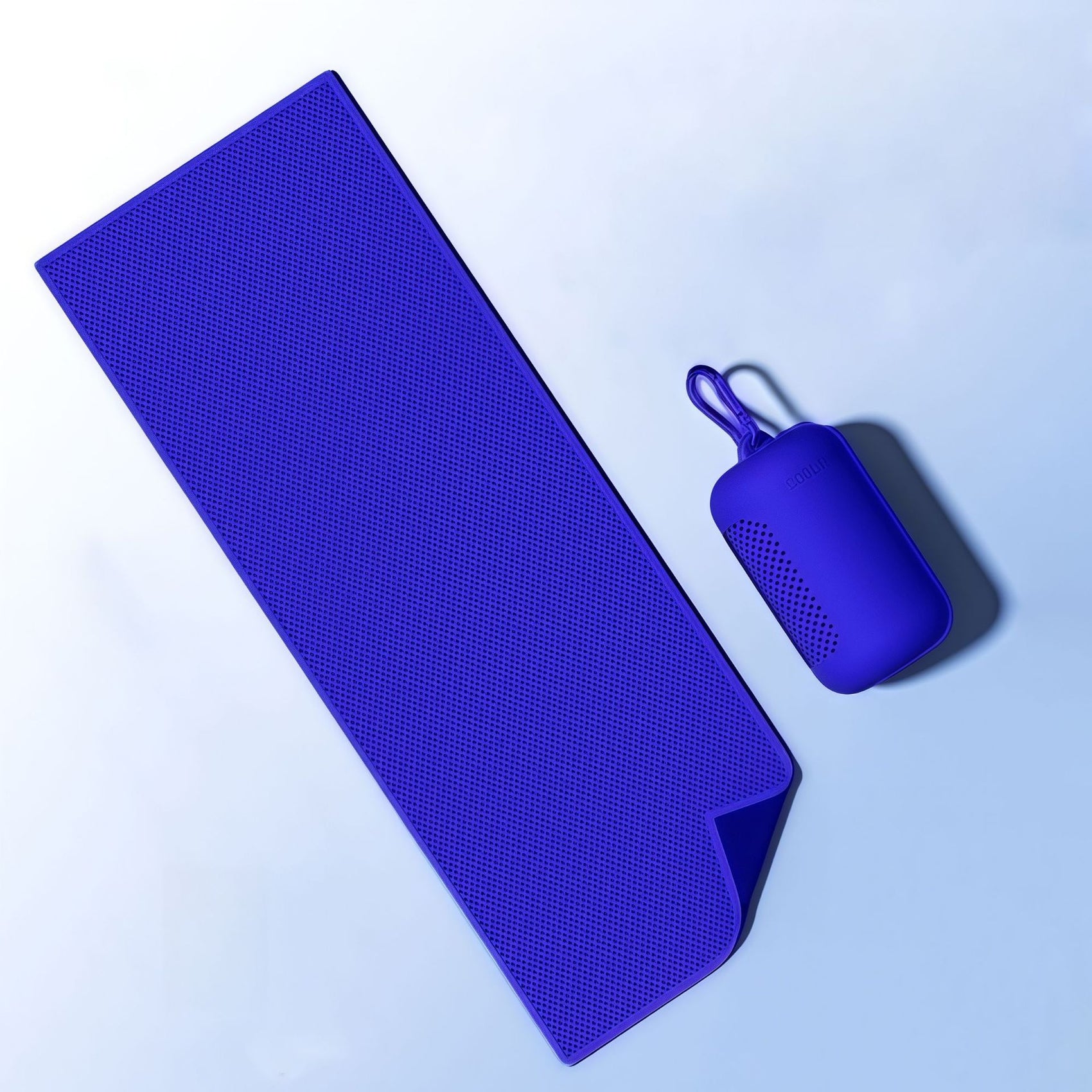 Dark blue Cooling Towel with Silicone Case - Quick Dry Ice Towel for Sports, Gym, Running, Hiking, Breathable Microfiber Fabric with Instant Cooling Effect, Portable Lightweight Design