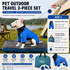 3-Piece Blue Winter Pet Outdoor Travel  Set – blue  s size Reflective Dog Puffer Jacket, blue  3m Retractable Leash & blue  Portable Foldable Dog Bed