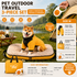 3-Piece Yellow Winter Pet Outdoor Travel  Set – yellow m size Reflective Dog Puffer Jacket, orange 3m Retractable Leash & yellow Portable Foldable Dog Bed